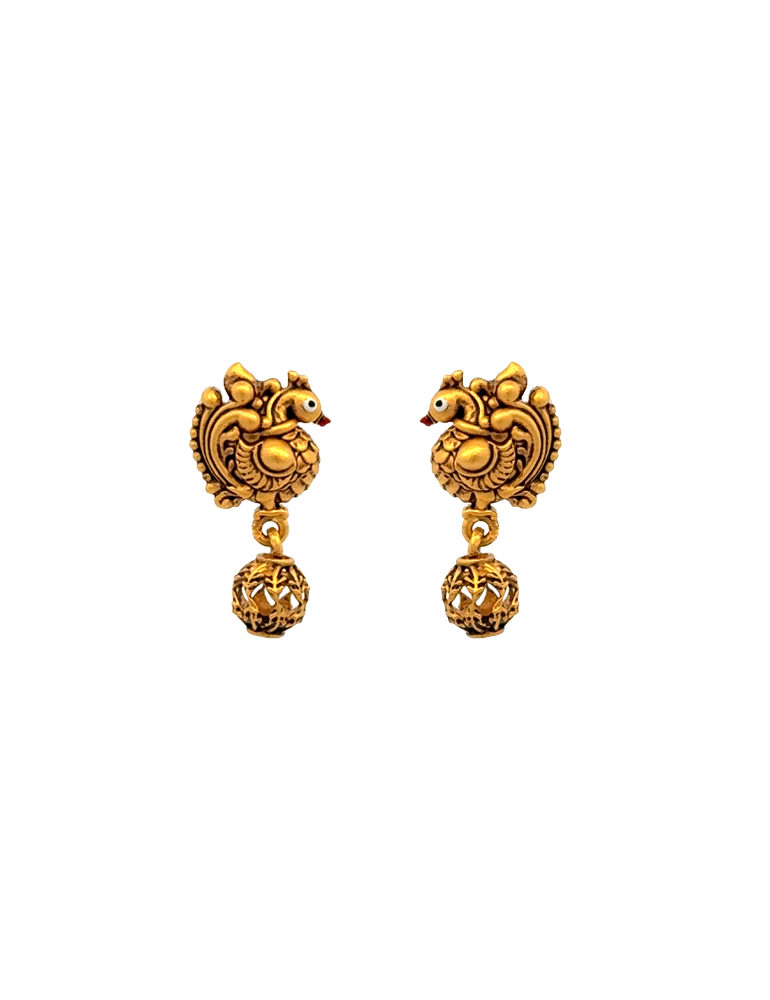 Mayurang Divine Necklace Set With Earrings - 22 Karat