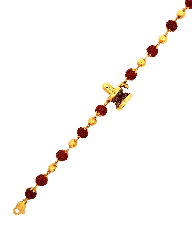 Men's Gold Rudraksha Bracelet-22K