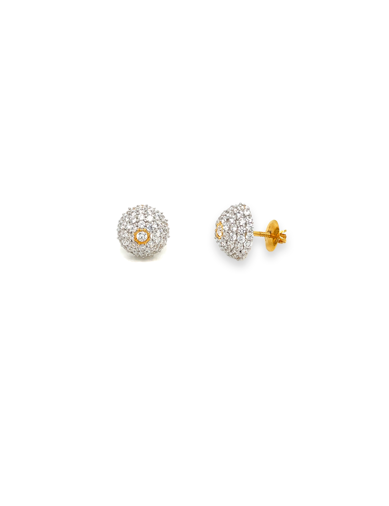 Gold CZ Earrings 22 Karat