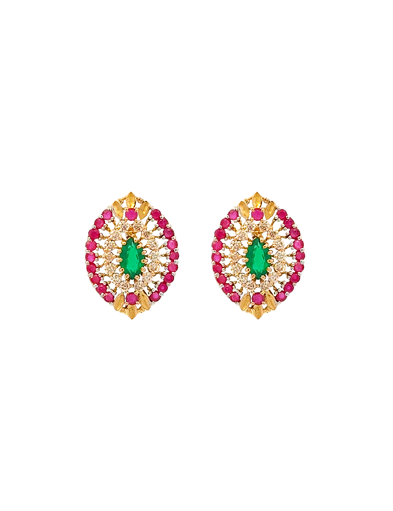 Panna Pushpa Pendant Set - 22 Karat