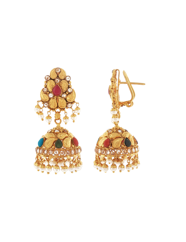 Maharani Navrang Jhumkas - 22 Karat