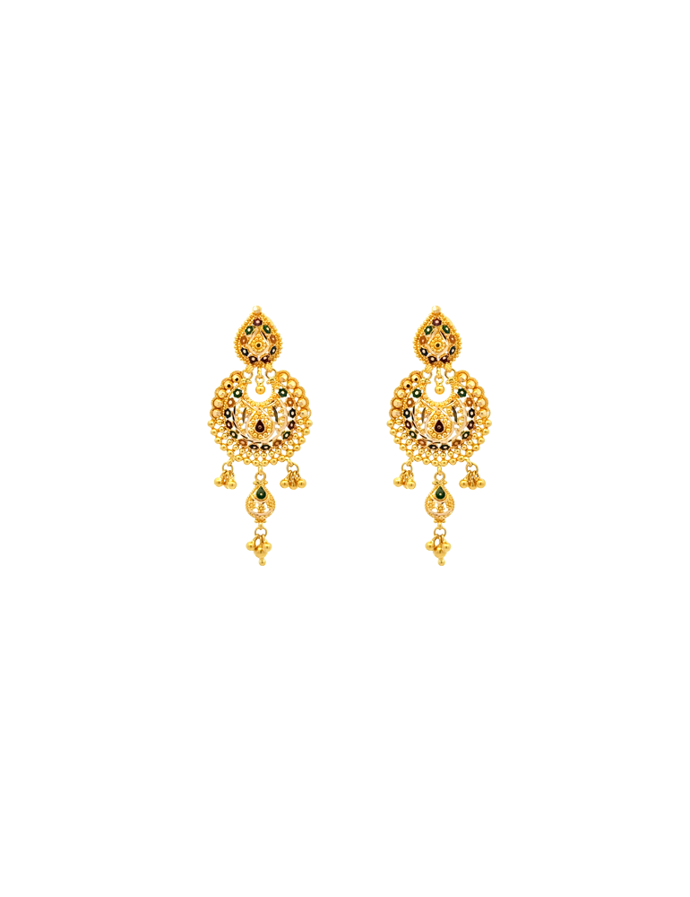 Chandralekha Gold Necklace with Earrings 22 Karat