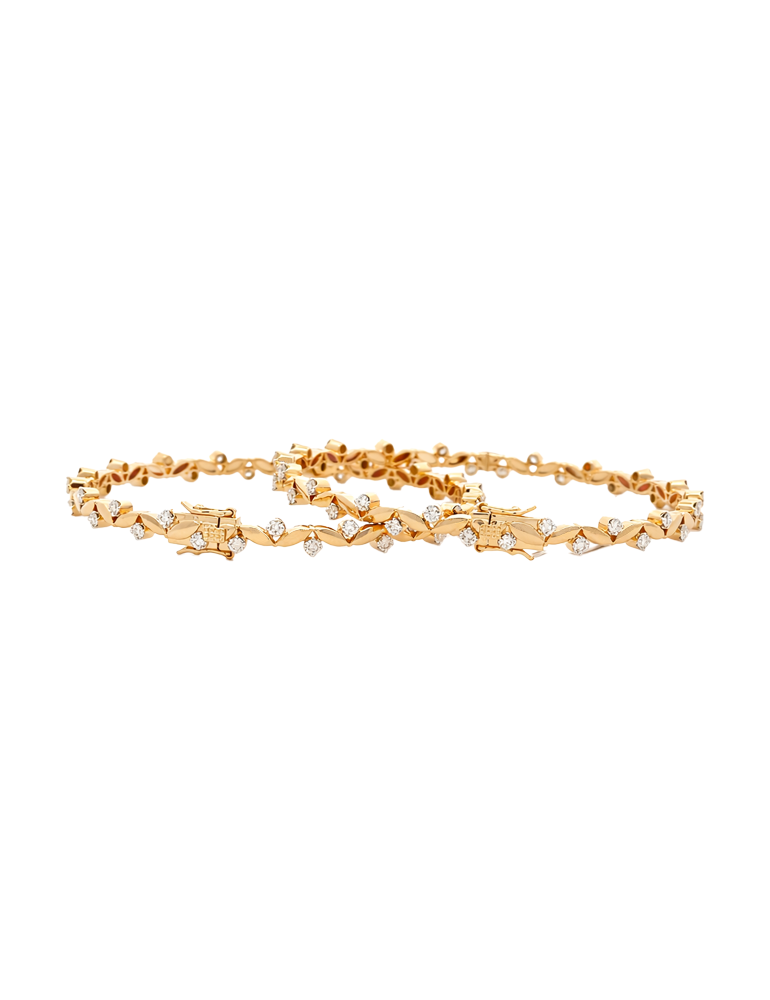Nova Spark Diamond Bangles -18 Karat