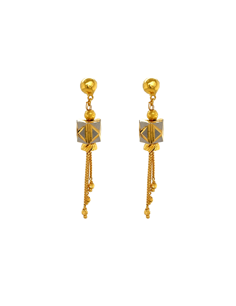 Rhodium Gold Earrings 22 Karat
