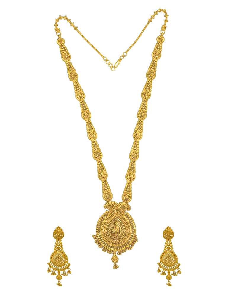 Gold Necklace Set with Earrings 22 Karat