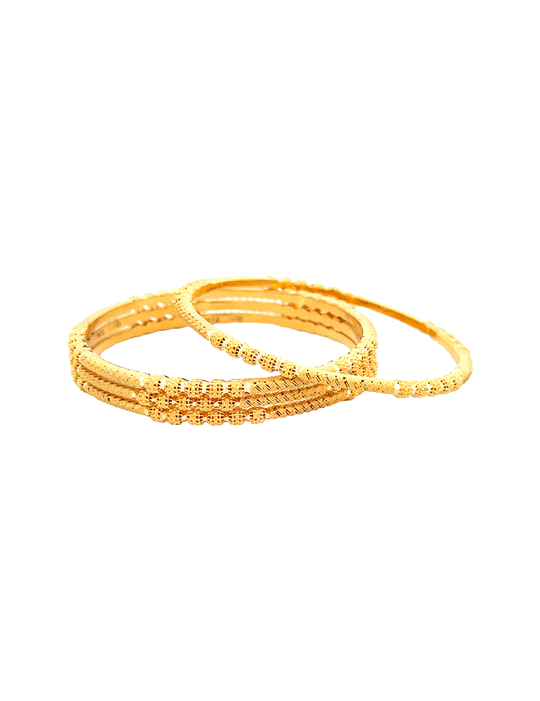 Intricate Craft 22K Gold Bangles - Set of 4