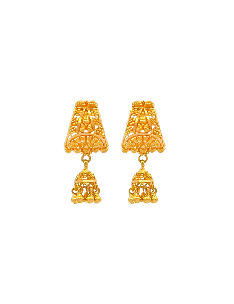 Kanika Beadcrest Pendant Necklace Set with Earrings 22 Karat