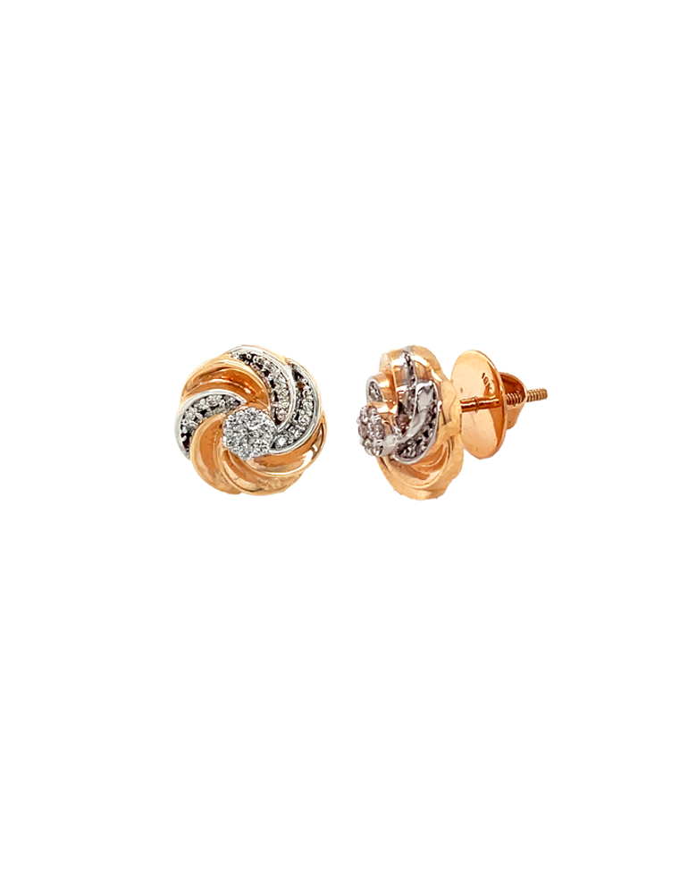Diamond Gold Earrings In 18 Karat
