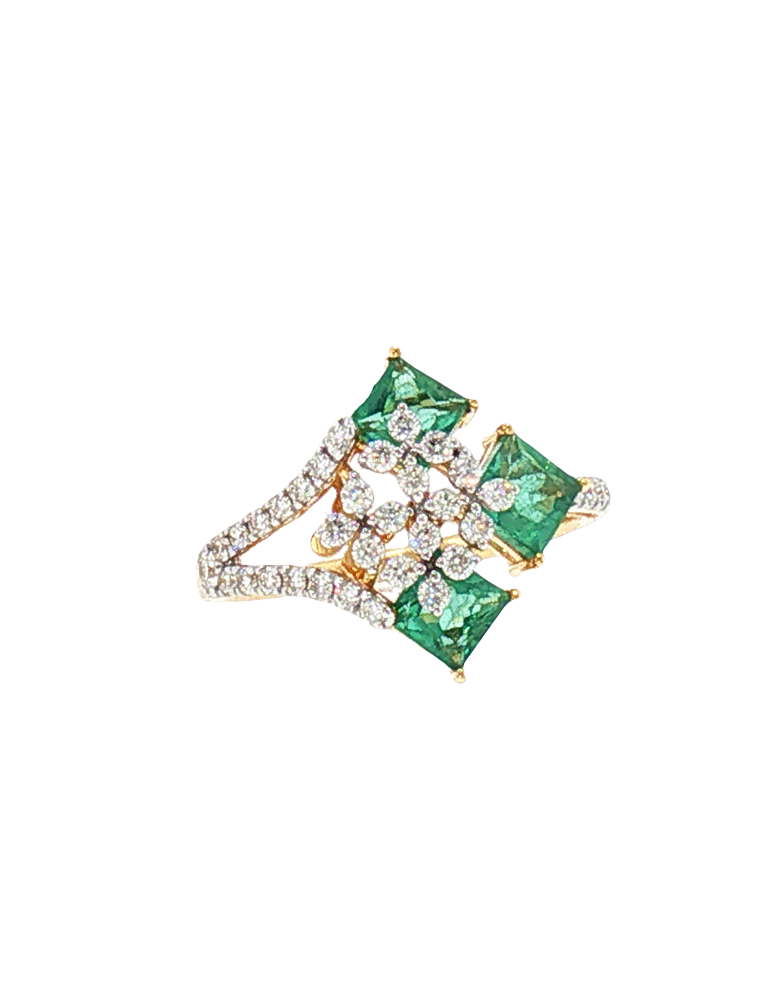 Verdant Blossom Ring - 14 Karat