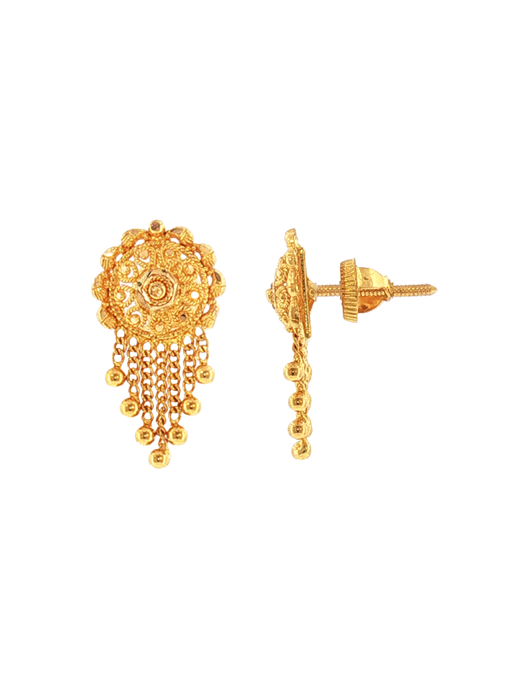 Maharani Tassel Earrings - 22 karat