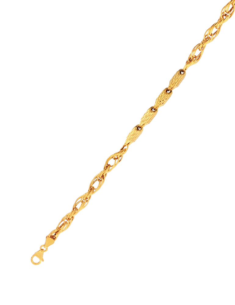 Golden Ribbon Link Bracelet - 22 Karat