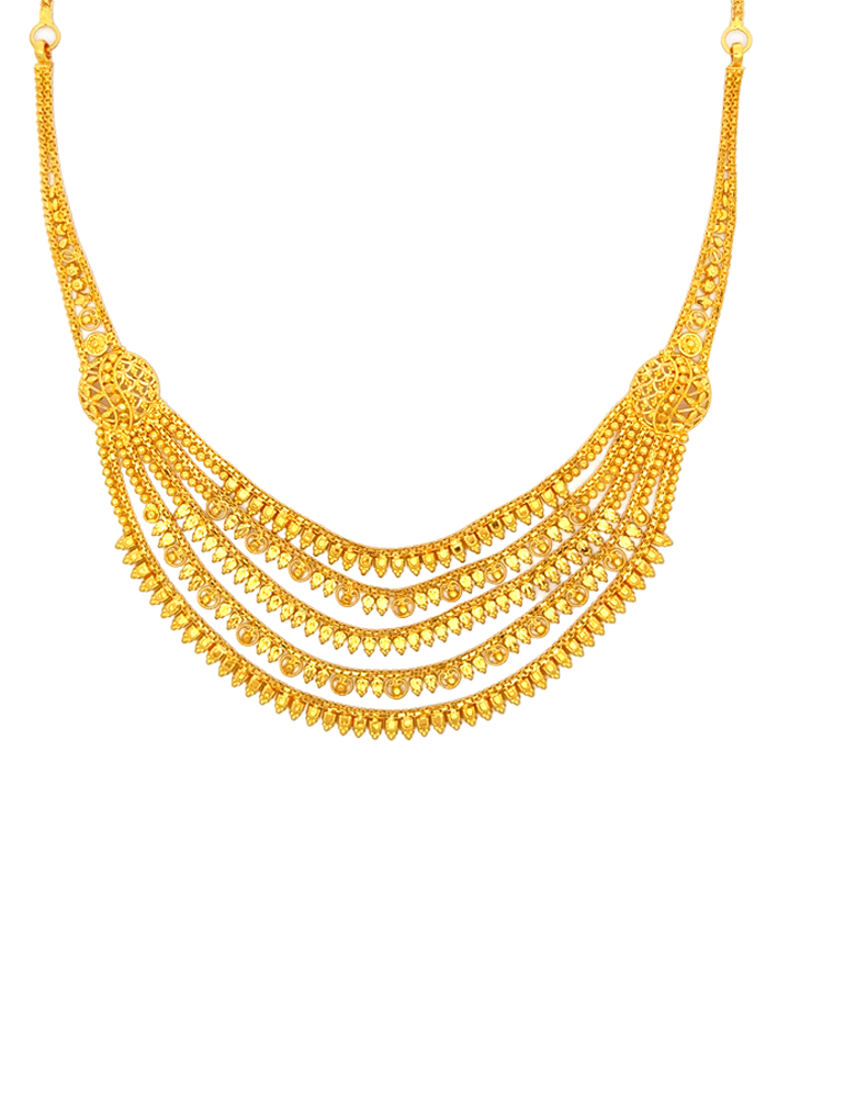 Gold Necklace Set with Earrings 22 Karat