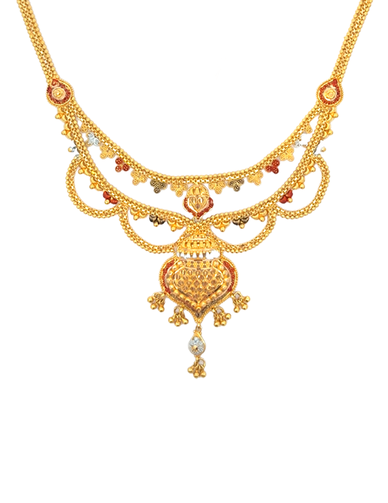 Meenakari Gold Set - 22 Karat