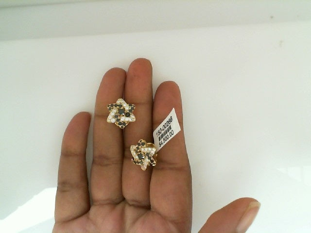 Star Studded Black Diamonds Earrings In 14  Karat