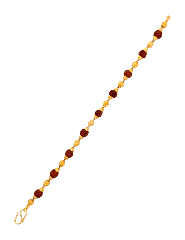 Gold Men's Rudhraksha Bracelet - 22 Karat