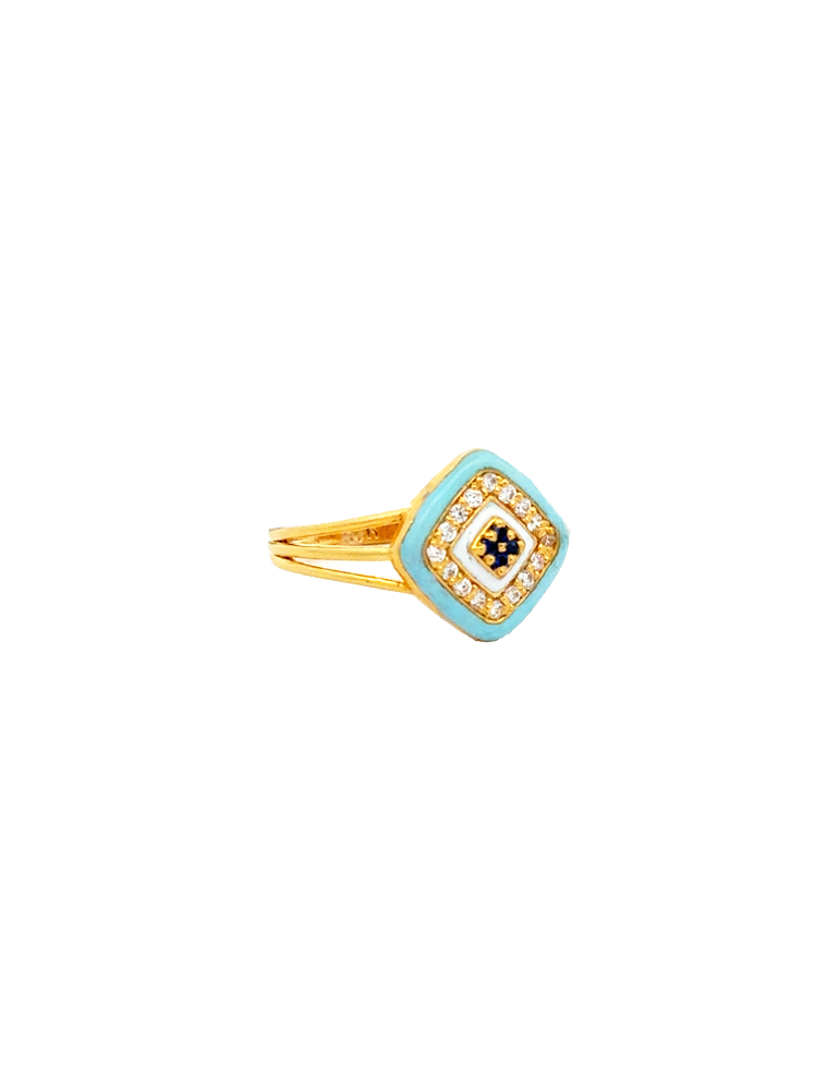 Falakrang Meenakari Gold Ring - 22 Karat