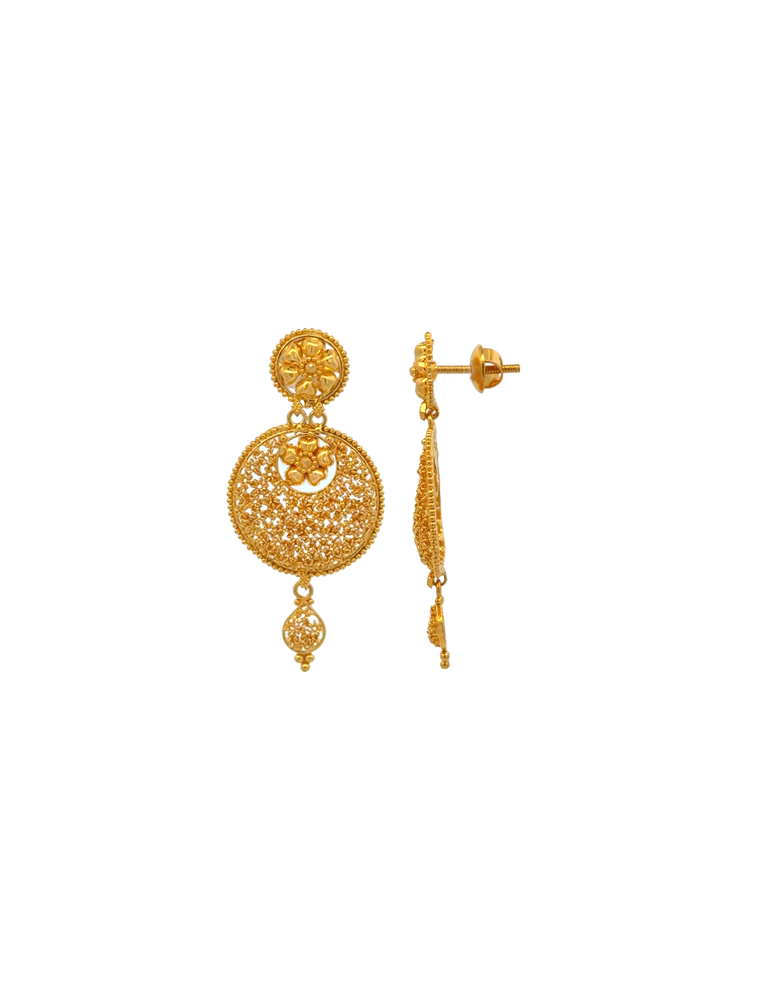 Gold Earrings - 22 Karat
