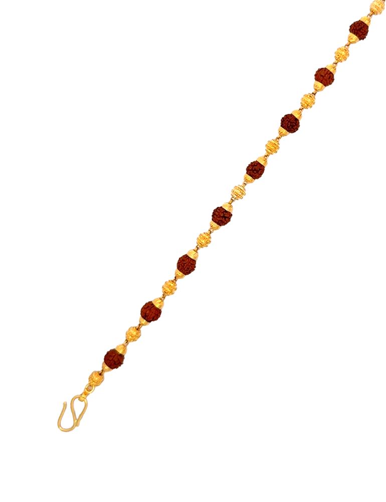 Gold Men's Rudhraksha Bracelet - 22 Karat