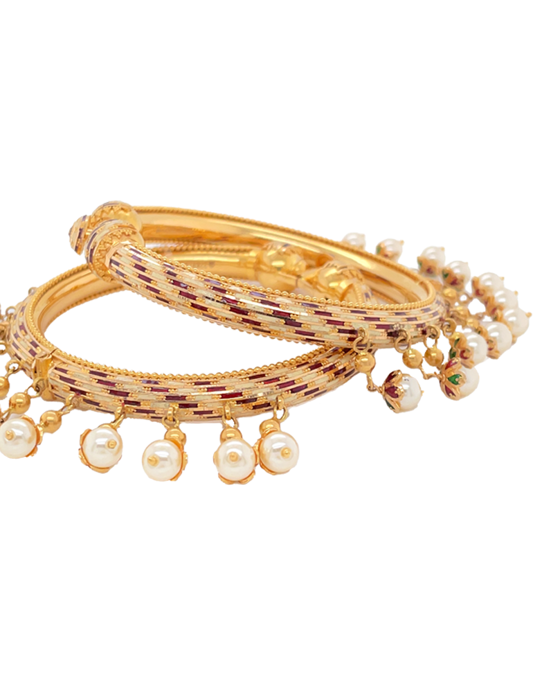 Gold Bangles 22 Karat Set of 2
