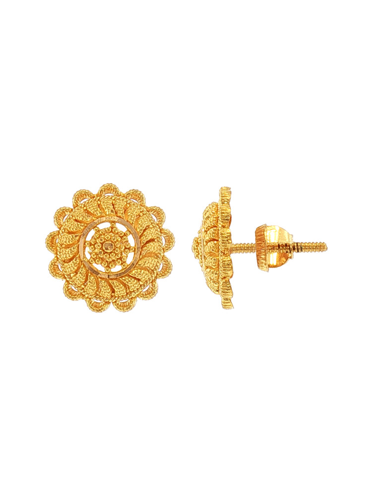 Ira Radiant Disc Earrings - 22 karat