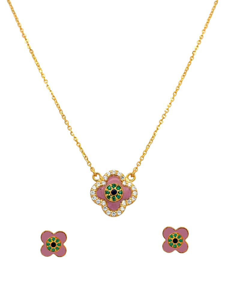 Gold Necklace Set with Earrings 22 Karat