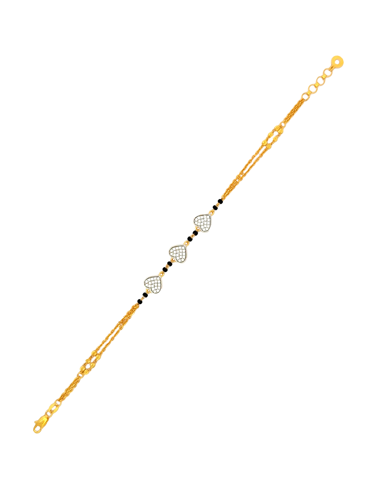 Love Knot Mangalsutra Bracelet - 22 Karat