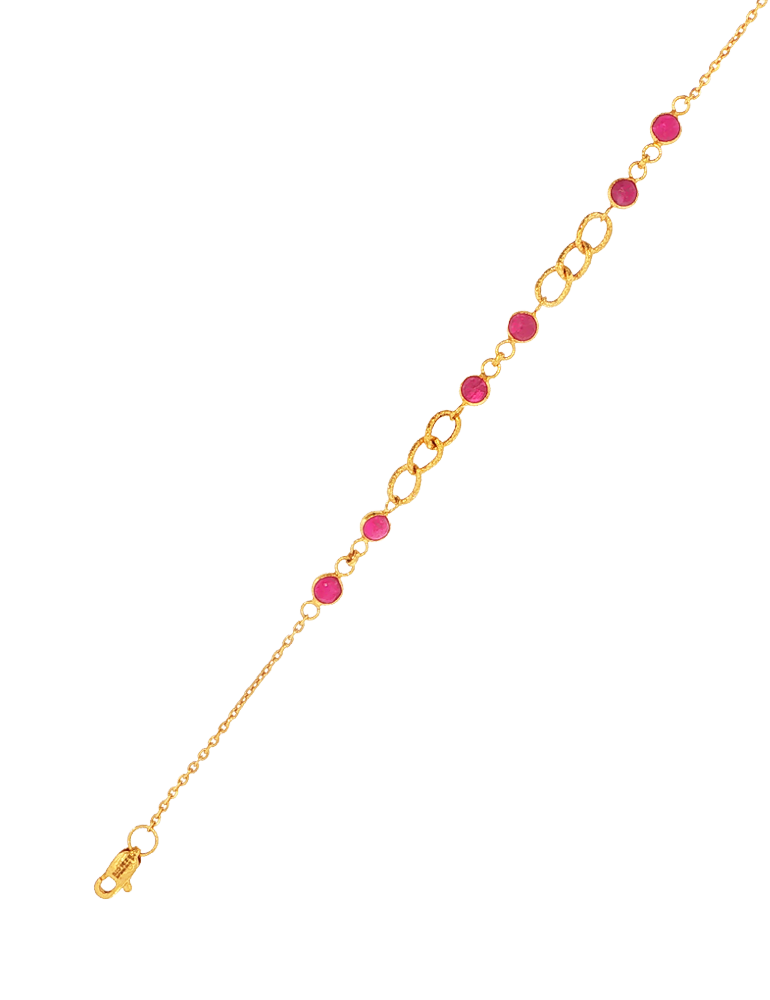 Ruby Rhythm Gold Bracelet - 22 Karat