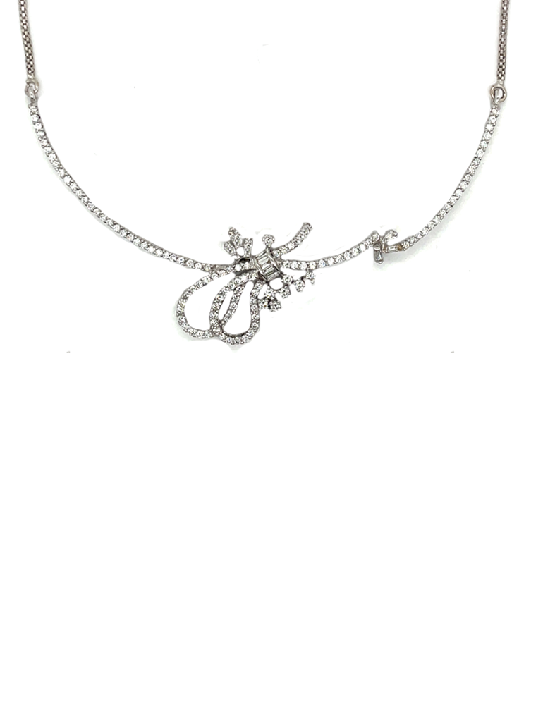 Diamond Necklace Set With Earring 18 Karat