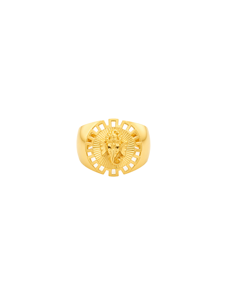 Siddhivinayak Gold Ring - 22 Karat