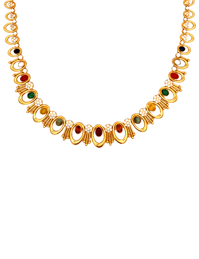 Gold Neckalce with Earrings - 22 Karat