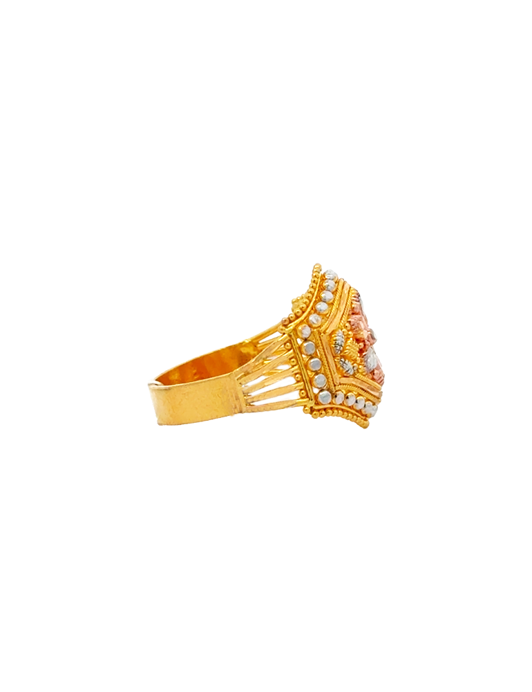 Gold Three-Tone Ring 22 Karat