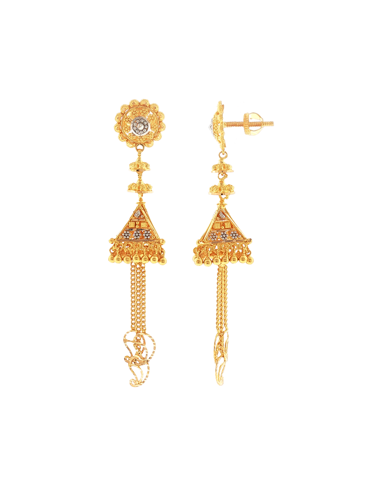 Tarini Temple Tassel Earrings - 22 karat