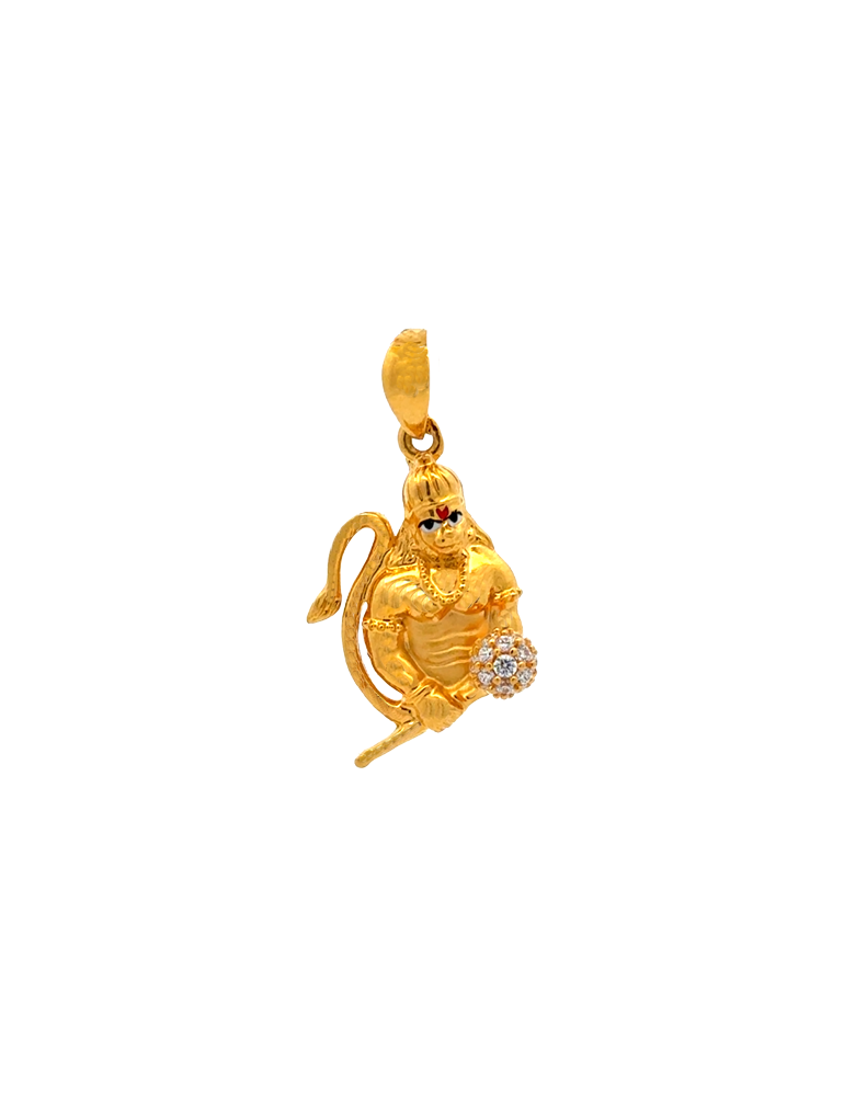 Gold Hanuman Pendant 22 karat