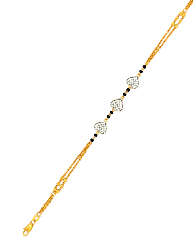 Love Knot Mangalsutra Bracelet - 22 Karat