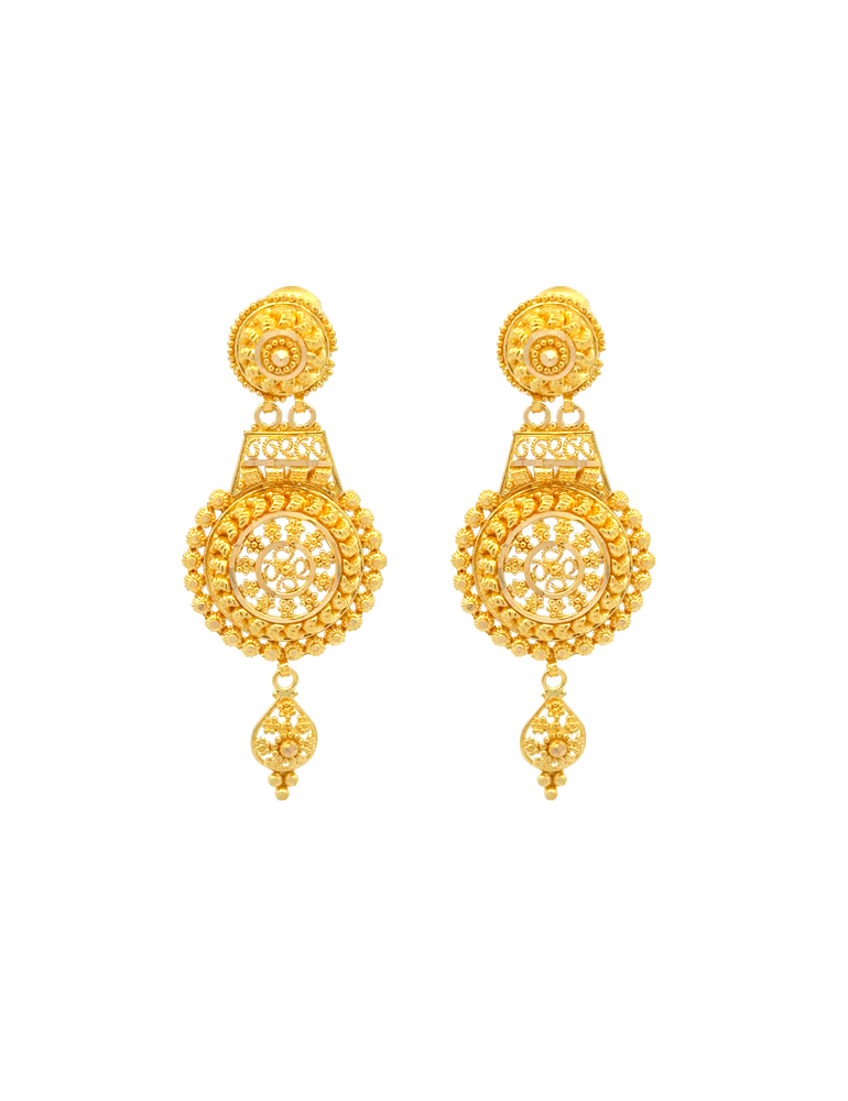 Padmika Gold Set with Earrings - 22 Karat