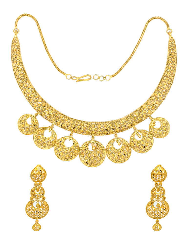 22 KT Yellow Gold Set With Earrings