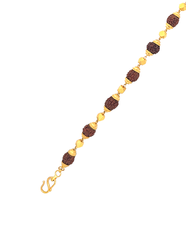 Rudraksha Men's Gold Bracelet 22 Karat