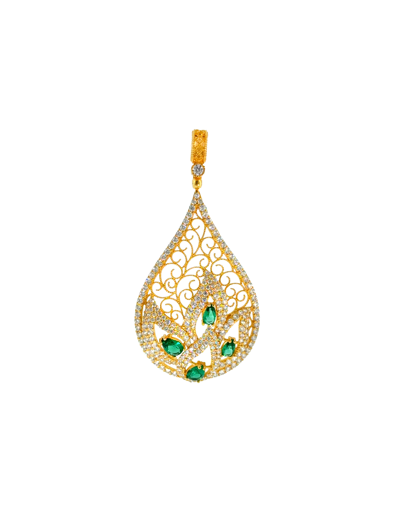 Verdant Luxe Gold Pendant - 22 Karat
