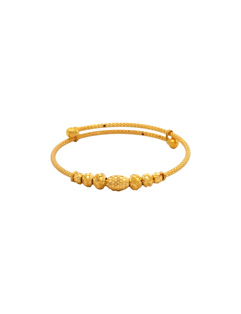 Gold Kid's Bangle Bracelet - 22 Karat