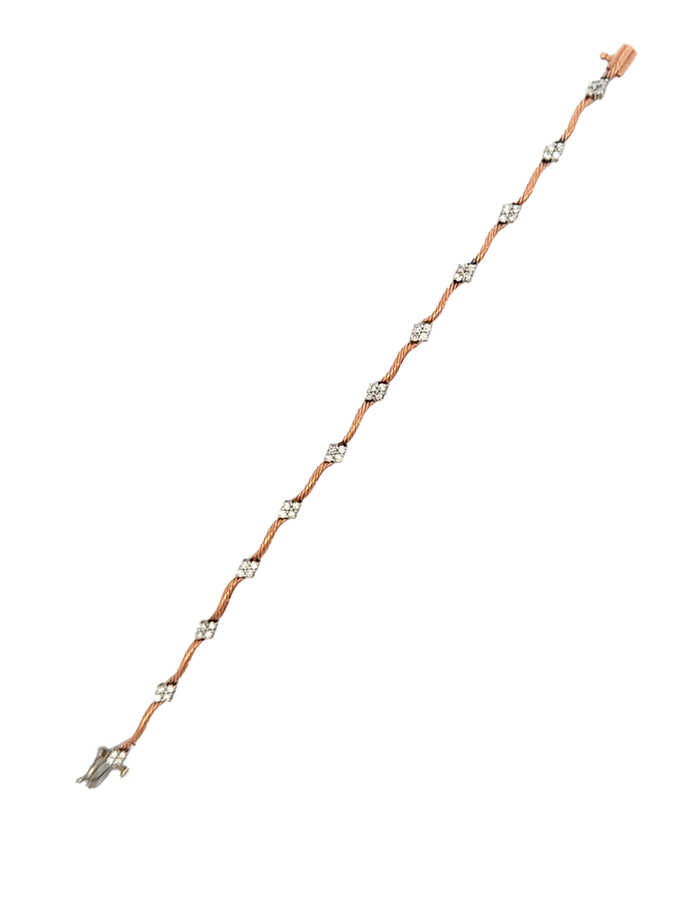 Diamond Rose Gold Bracelet 14 Karat