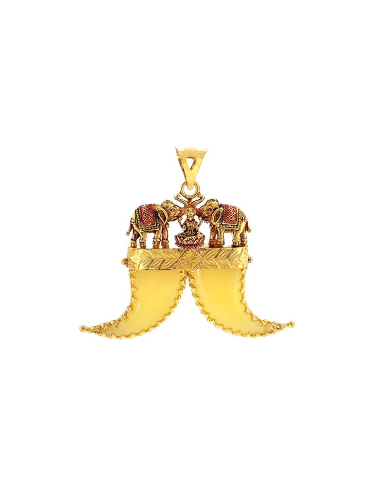 Gajalakshmi Gold Pendant - 22K