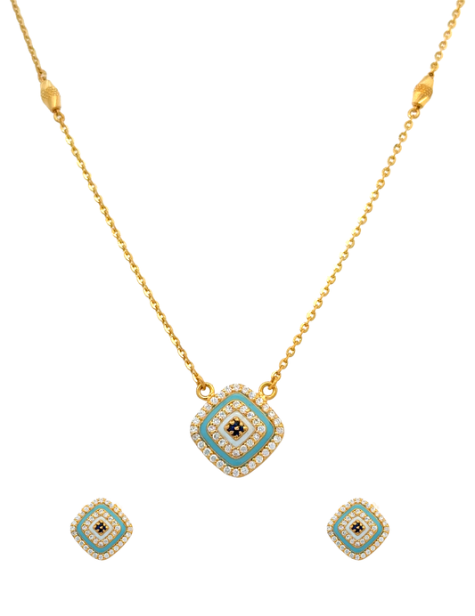 Gold Necklace Set with Earrings 22 Karat