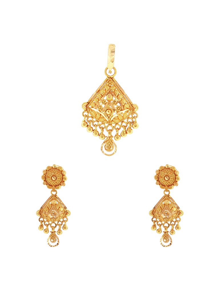 Shilp Toran Gold Pendant  Set - 22 Karat