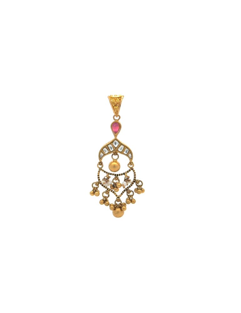 Pink Lotus Chandelier Pendant Set - 22 Karat