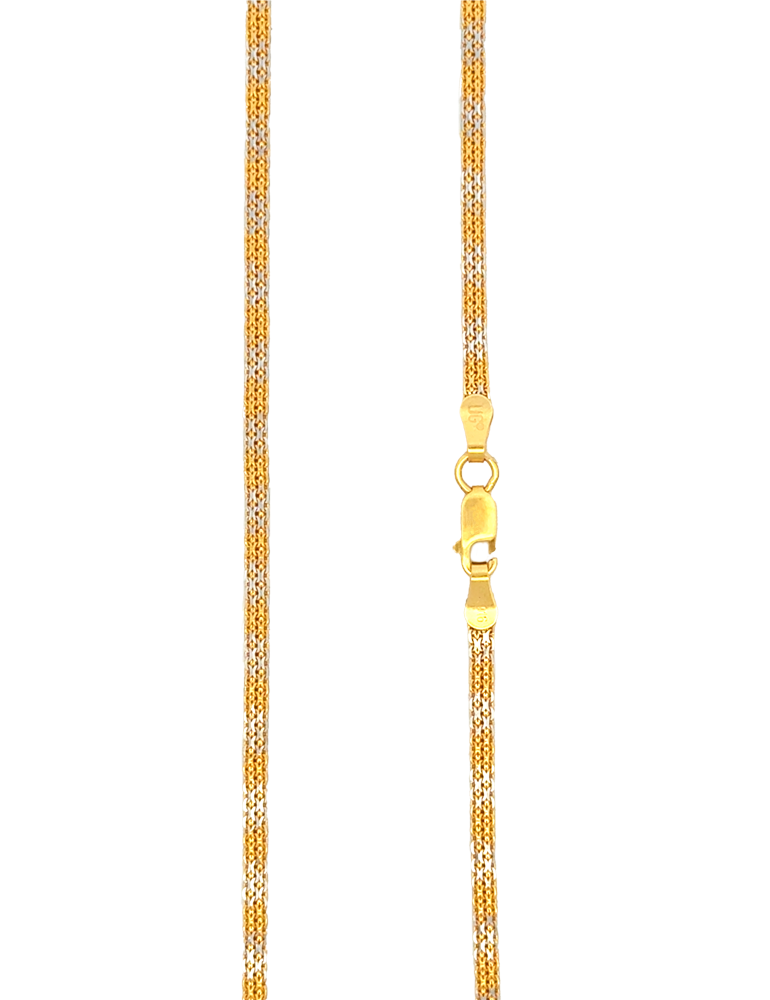 Zariya Interwoven Dual Tone Chain - 22 karat