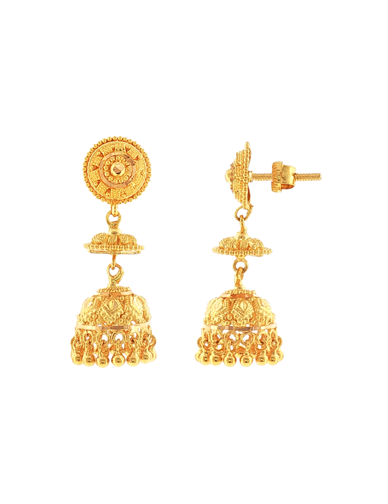 Aishani Traditional Jhumkas - 22 Karat