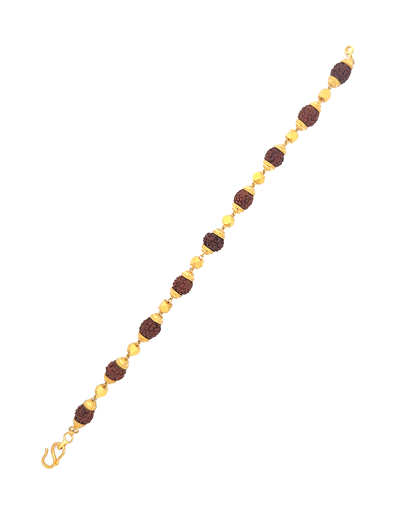 Rudraksha Men's Gold Bracelet 22 Karat
