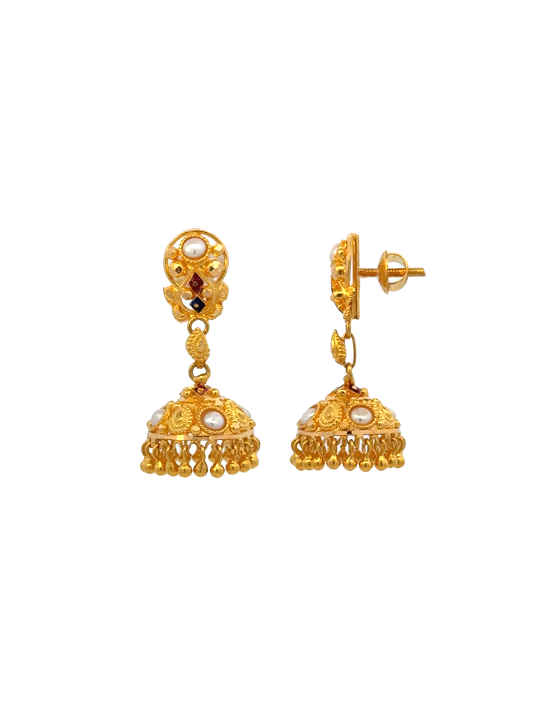 Gold Earrings - 22 Karat