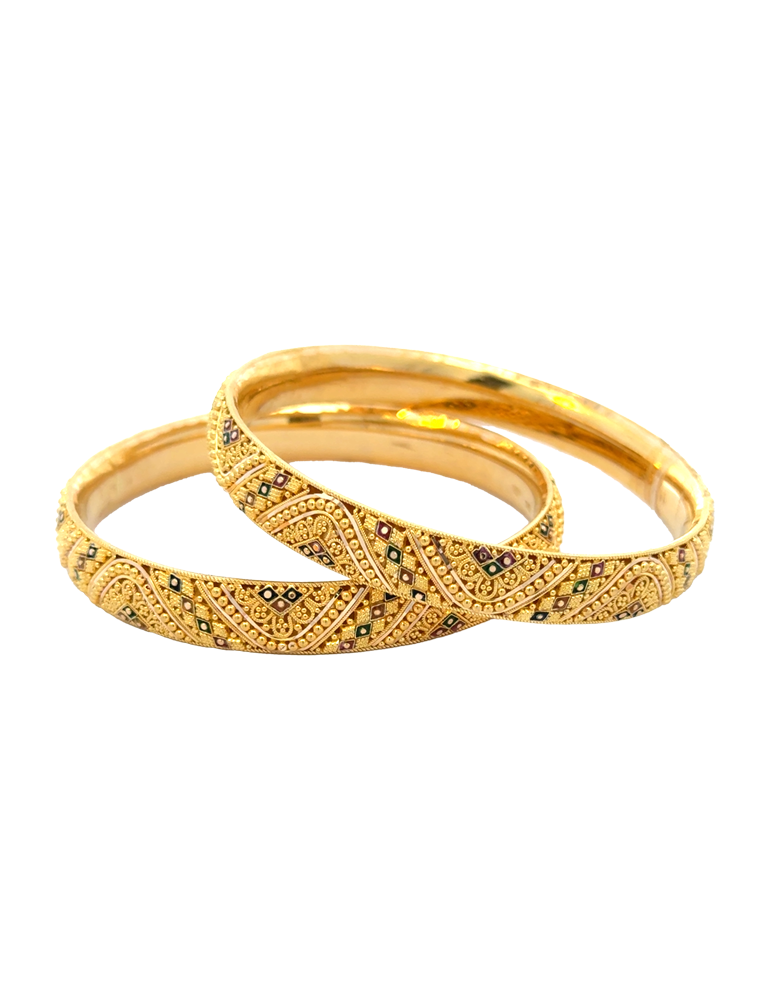 Gold Bangles 22kt - Set of 6