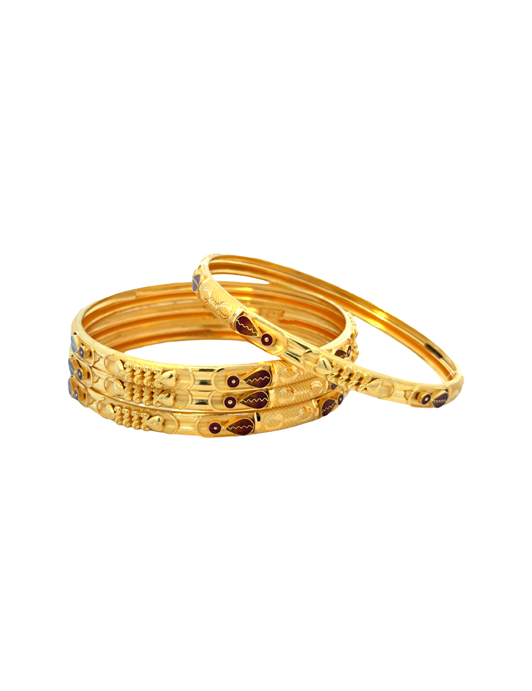 Gold Bangles 22kt  - Set of 4